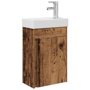 vidaXL Jednostka toaletowa z kranem Stare drewno 40,5 x 22,5 x 62 cm