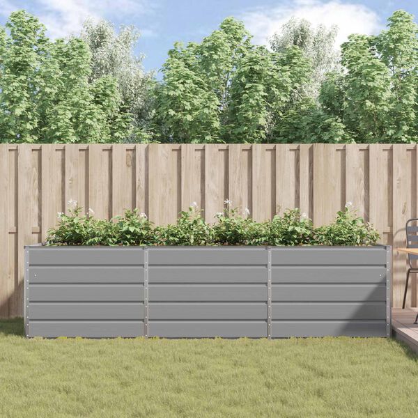 vidaXL Donica Jasnoszary 195 x 100 x 45 cm Stal Galwanizowana