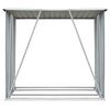 vidaXL Wiata na drewno, stal galwanizowana, 163 x 83 x 154 cm, szara