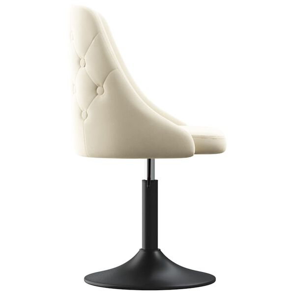 vidaXL Krzesło stołowe, kremowe, obite aksamitem