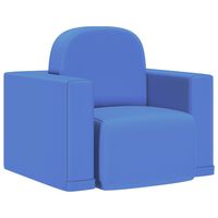vidaXL Sofa dziecięca 2-w-1, niebieska, sztuczna skóra