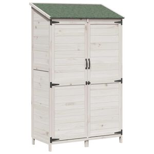 vidaXL Shed ogrodowy Biały 106,5 x 56 x 176 cm Drewno Świerkowe
