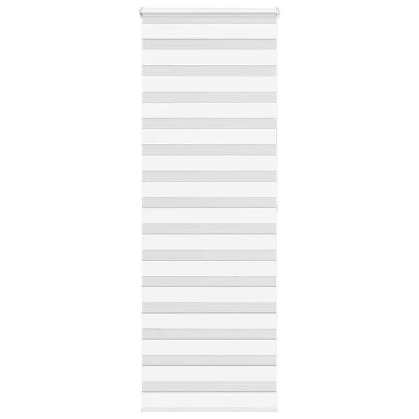 vidaXL Roleta zebra, biała, szerokość tkaniny 85,9 cm, poliester