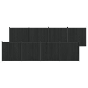 vidaXL Panel ogrodzeniowy 8 pcs WPC i aluminium Czarny