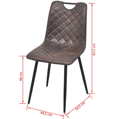 vidaXL Krzesła stołowe, 2 szt., ciemnobrązowe, sztuczna skóra