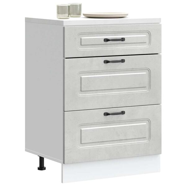 vidaXL Szafka kuchenna dolna, Kalmar, szarość betonu