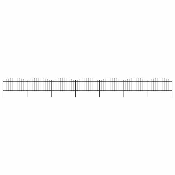 vidaXL Ogrodzenie ogrodowe z wł&oacute;cznią, stalowe, 1248 x 150 cm, czarne