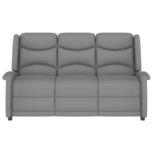 vidaXL Rozkładany fotel masujący, 3-os., jasnoszary, obity mikrofibrą