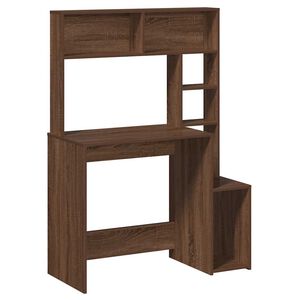 vidaXL Biurko z p&oacute;łkami, brązowy dąb, 100x45x140 cm