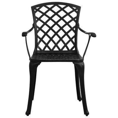 vidaXL Krzesła ogrodowe 2 szt., odlewane aluminium, czarne