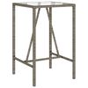 vidaXL Ogrodowy stolik barowy, szary, 70x70x110 cm, polirattan
