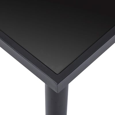 vidaXL Stół jadalniany, czarny, 180 x 90 x 75 cm, hartowane szkło