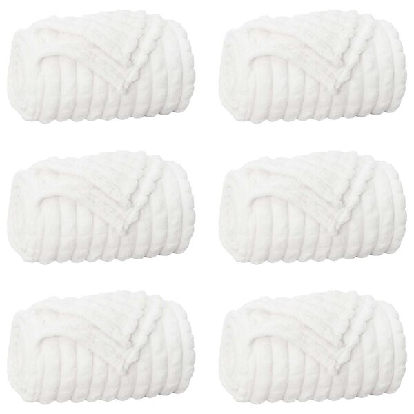 vidaXL Koce narzutowe 6 pcs Biały 240 x 220 cm Polar