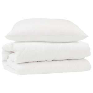 vidaXL Zestaw kołder z poduszką 2 pcs Biały Mikrofibra