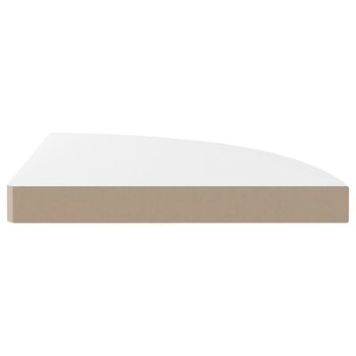 vidaXL Narożna półka ścienna, wysoki połysk, biała, 35x35x3,8 cm, MDF