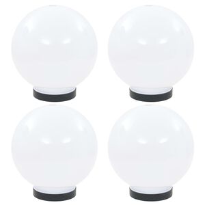 vidaXL Lampy ogrodowe LED, 4 szt., kuliste, 20 cm, PMMA