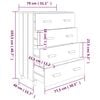 vidaXL Komoda HAMAR, biała, 79x40x103,5 cm, lite drewno sosnowe