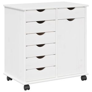 vidaXL Rolkowa szafka Biały 63,5 x 39 x 65,5 cm Lite drewno sosnowe