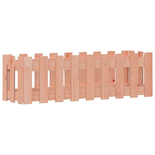 vidaXL Rabata ogrodowa z płotkiem, 100x30x30cm, lite drewno daglezjowe