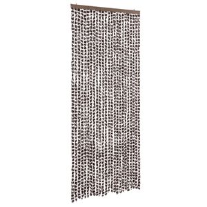 vidaXL Zasłona przeciwko owadom, brązowo-biała, 100x230 cm, szenil