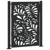 vidaXL Brama ogrodowa czarna 100x125 cm stalowa wz&oacute;r fali