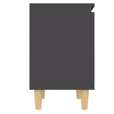 vidaXL 2 szafki nocne z drewnianymi nóżkami, szare, 40x30x50 cm