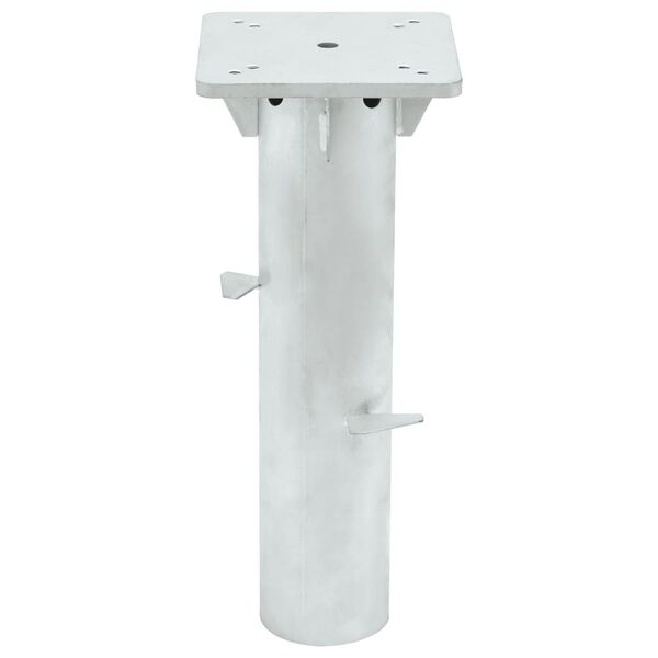 vidaXL Podstawa pod parasol, in-ground, srebrna, 16x16x39,5 cm, stal