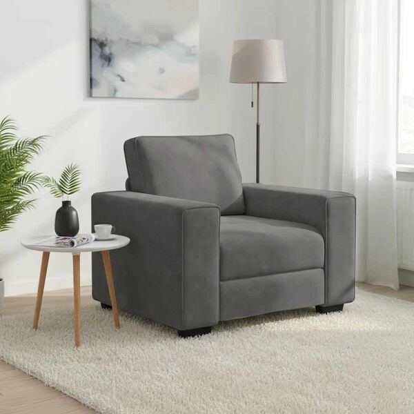 vidaXL Sofa Fotel Ciemnoszary 100x77x82 cm Aksamit