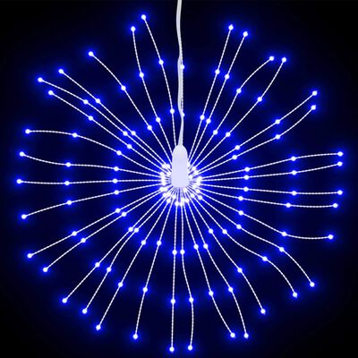 vidaXL Ozdoby świąteczne ze 140 lampkami LED, 2 szt, niebieskie, 17 cm