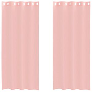 vidaXL Zasłony woalowe z przelotkami 2 szt. R&oacute;żowe 140x225 cm