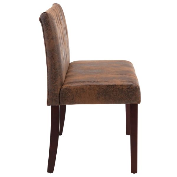 vidaXL Ławka, 120 cm, brązowa, sztuczna sk&oacute;ra zamszowa