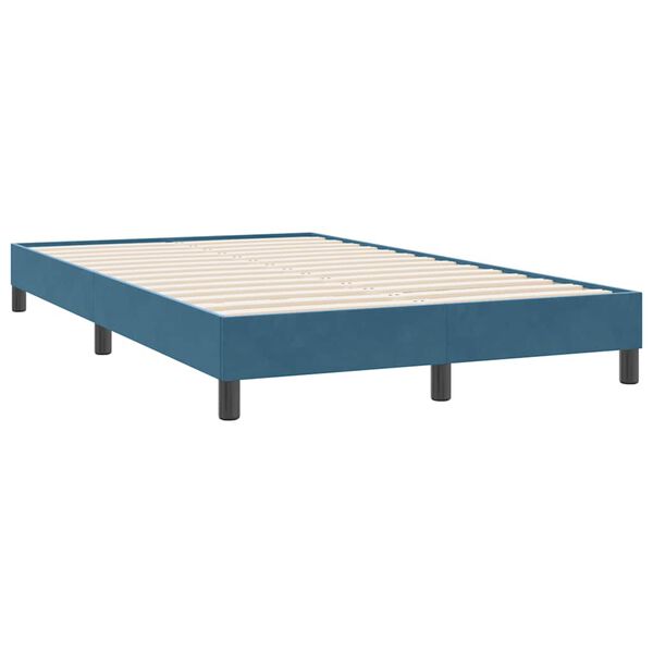 vidaXL Łóżko typu Box Spring bez materaca Ciemnoniebieskie 120x220 cm