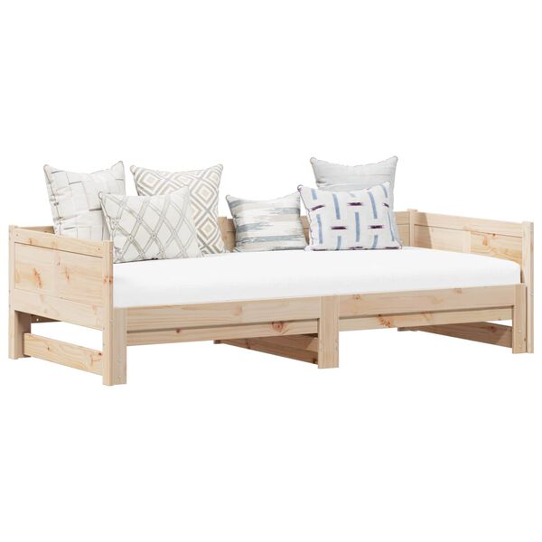 vidaXL Łóżko dzienne z funkcją wysuwania Naturalny 180 x 200 cm