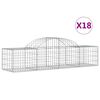 vidaXL Kosze gabionowe, 18 szt, 200x50x40/60 cm, galwanizowane żelazo