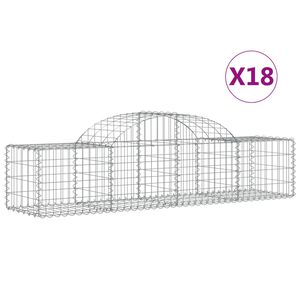 vidaXL Kosze gabionowe, 18 szt, 200x50x40/60 cm, galwanizowane żelazo