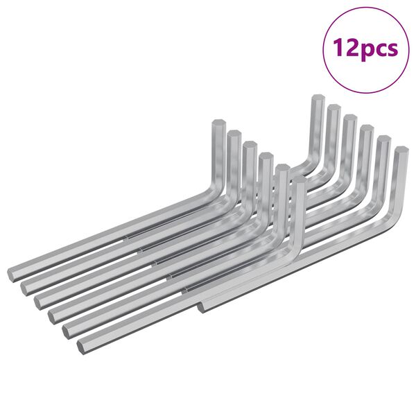 vidaXL Klucz Szesnastokątny 12 pcs Srebrny 32 x 86 mm Stal