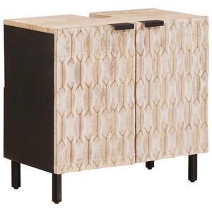 vidaXL Szafka pod umywalkę Biały 62 x 33 x 58 cm Drewno z mango