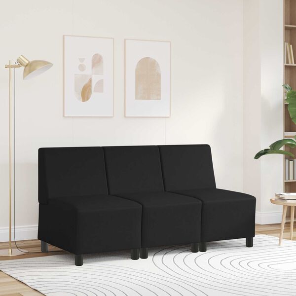 vidaXL | Modułowa sofa bez podłokietnik&oacute;w | Czarny 55 x 74 x 82 cm