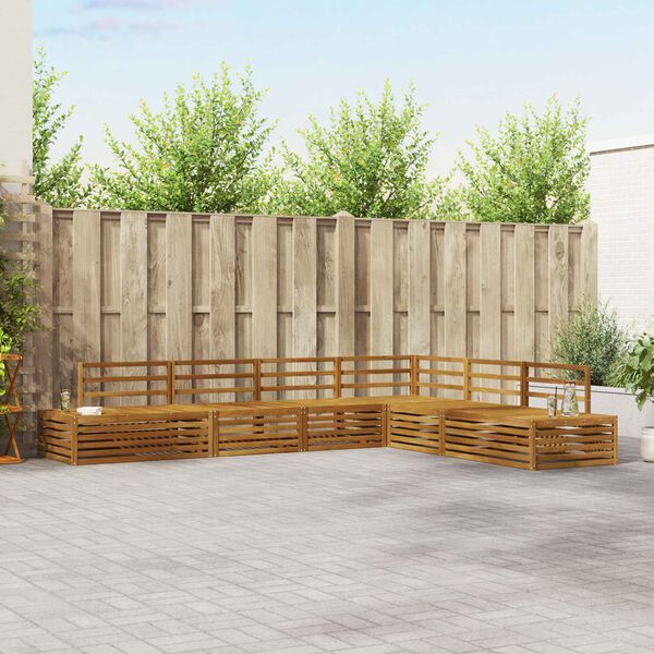 vidaXL Zestaw sof na zewnątrz 6 Sztuka Naturalny Lite Drewno Akacji