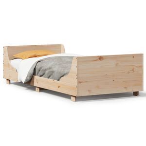vidaXL Rama ł&oacute;żka bez materaca, 75x190 cm, lite drewno sosnowe