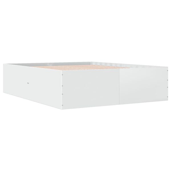 vidaXL Rama łóżka, biała, 150x200 cm, materiał drewnopochodny