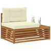 vidaXL Sofa końcowa na zewnątrz z poduszką Naturalny 115 x 83 x 73 cm
