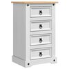vidaXL Stolik nocny Corona Biały 53 x 39 x 84 cm Lite drewno sosnowe
