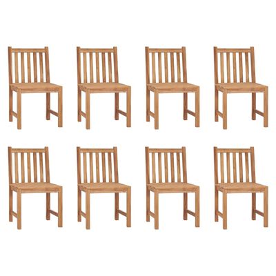 vidaXL Krzesła ogrodowe, 8 szt., z poduszkami, lite drewno tekowe