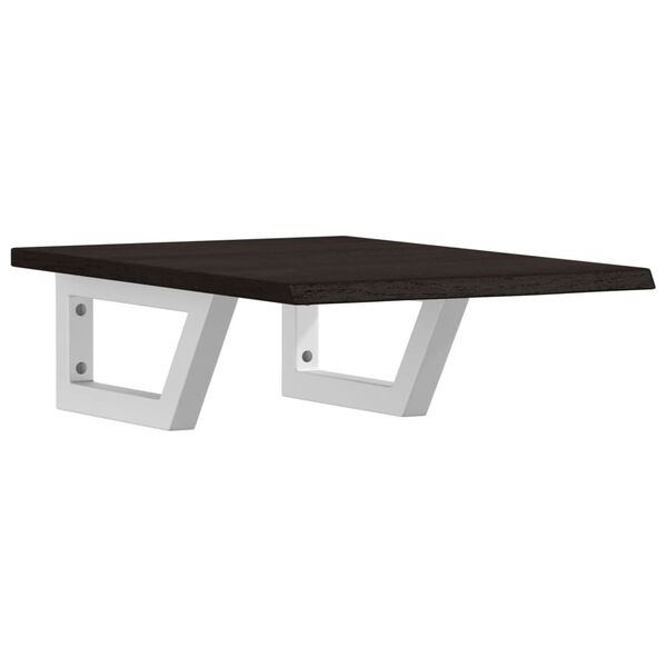 vidaXL P&oacute;łka ścienna pod umywalkę, stal i lite drewno dębowe