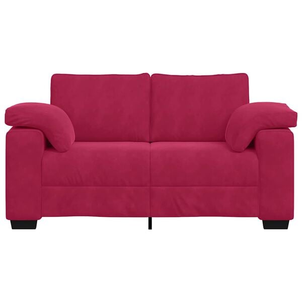vidaXL Sofa dwuosobowa, wino czerwone, 160x77x82 cm, aksamit
