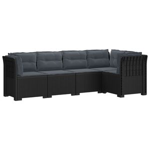 vidaXL 5-osobowa sofa ogrodowa z poduszkami w stylu rattanowym PP
