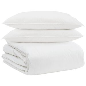 vidaXL Zestaw kołder z poduszką 3 pcs Biały Pi&oacute;ra down