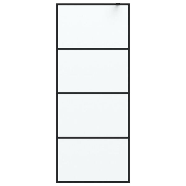 vidaXL Ścianka prysznicowa, czarna, 80x195 cm, mrożone szkło ESG