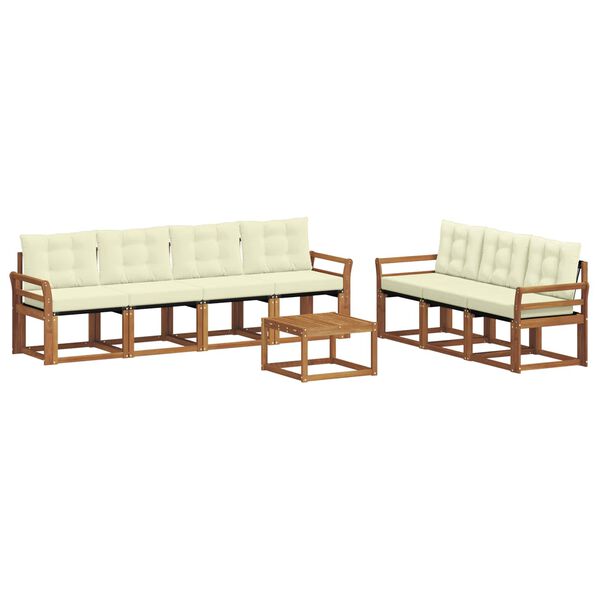 vidaXL Zestaw sof na zewnątrz z poduszką 8 pcs Naturalny i Kremowy